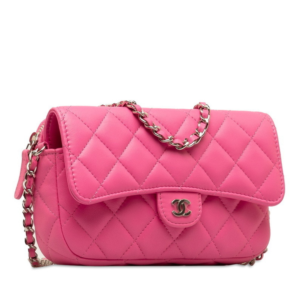 Chanel Bag Case Matelasse Cocomark Pink Chain Crossbody Phone